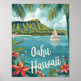 Oahu Hawaii Poster de viagens