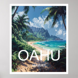 Oahu Hawaii Poster de viagens