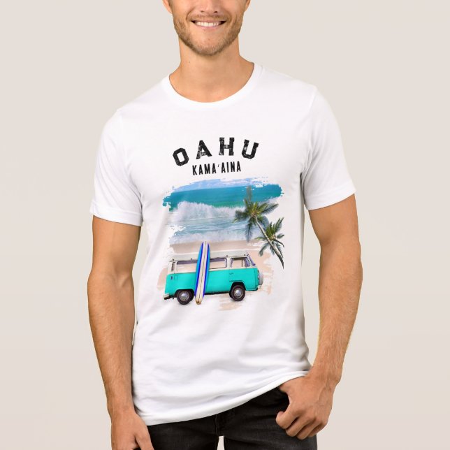 Oahu Kamaʻaina Turquesa Prancha de Surf Antiga Van (Frente)