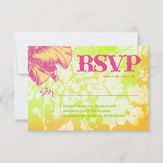 OAHU RSVP Floral Linen Paper (Frente)