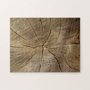 Oak Tree Cross Section Photo Quebra-cabeça com Cai