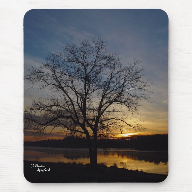 Oak Tree Lake Sunrise Mousepad (Frente)