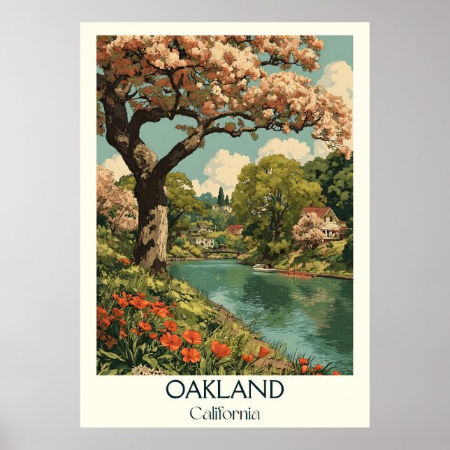 Oakland California Art Impressão | Cidade Lakeside (Frente)