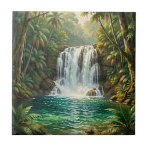 Oásis de Cachoeira Tropical Luxuriante