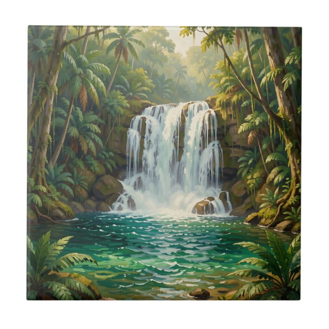 Oásis de Cachoeira Tropical Luxuriante (Frente)