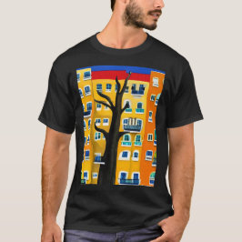 Oásis Urbano: Camiseta de Edifício Estilizado Colo