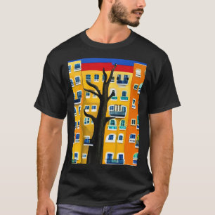 Oásis Urbano: Camiseta de Edifício Estilizado Colo