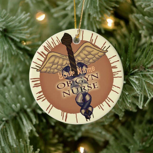 OB Gyn Nurse Caduceus ornamento (Árvore)