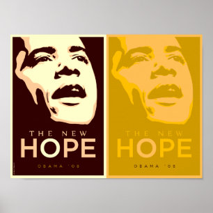 Obama a esperança nova Brown & poster do ouro