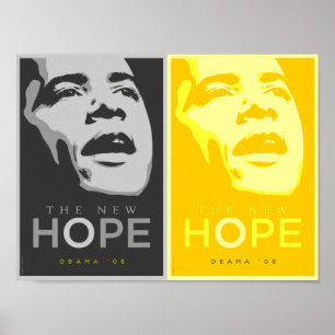 Obama - A Nova Esperança Preta e Dourada Poster