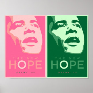 Obama - A Nova Esperança Rosa e Poster Verde