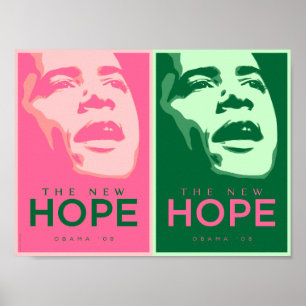 Obama - A Nova Esperança Rosa e Verde Poster 2