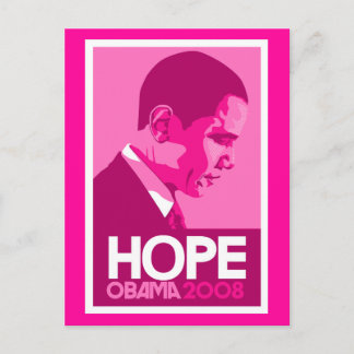 Obama - Cartão Postal Rosa Escuro Esperança