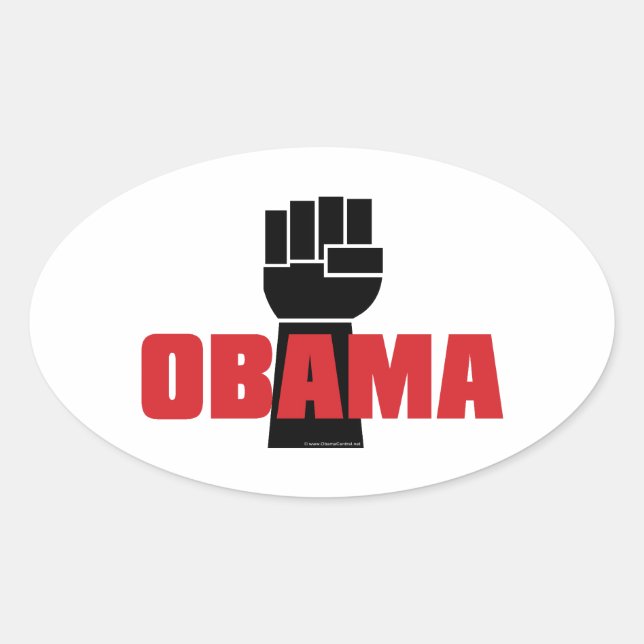 Obama Certo! Adesivos de Punho Negro (Frente)