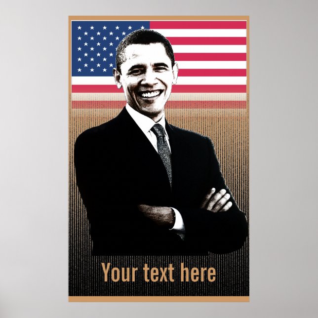 Obama com texto - Poster - modelo (Frente)