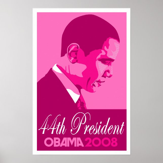 Obama Dark Pink 44 Presidente Poster (Frente)