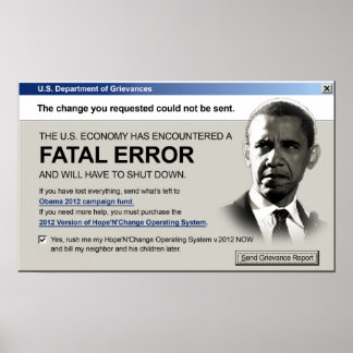 Obama - Erro fatal: Poster de protesto