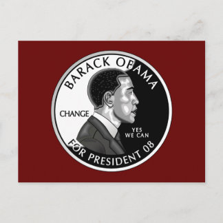 Obama Para Presidente (Vermelho) Cartão Postal
