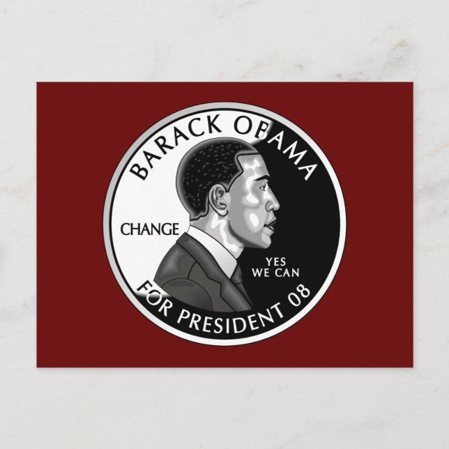 Obama Para Presidente (Vermelho) Cartão Postal (Frente)