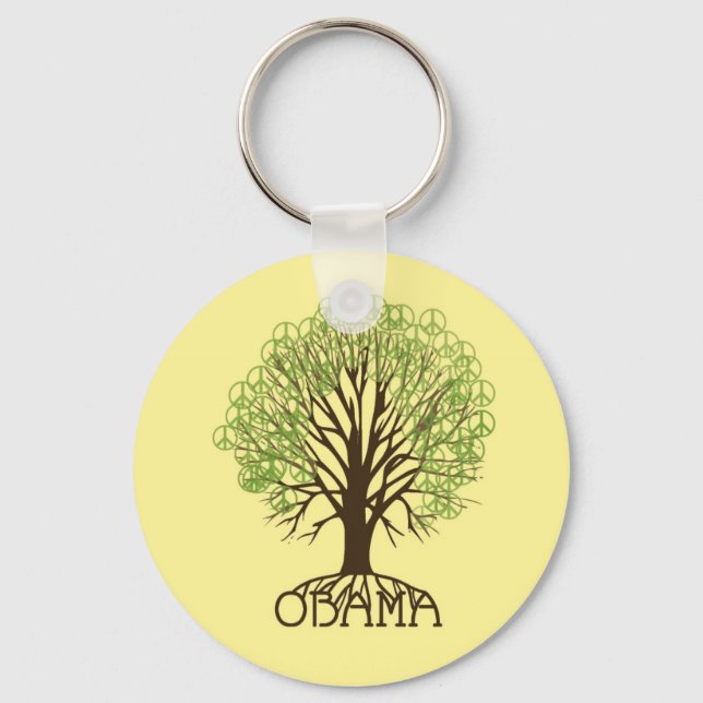 Obama Peace Tree Chaveiro (Frente)