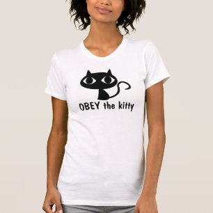Obedeça à camiseta gatinho