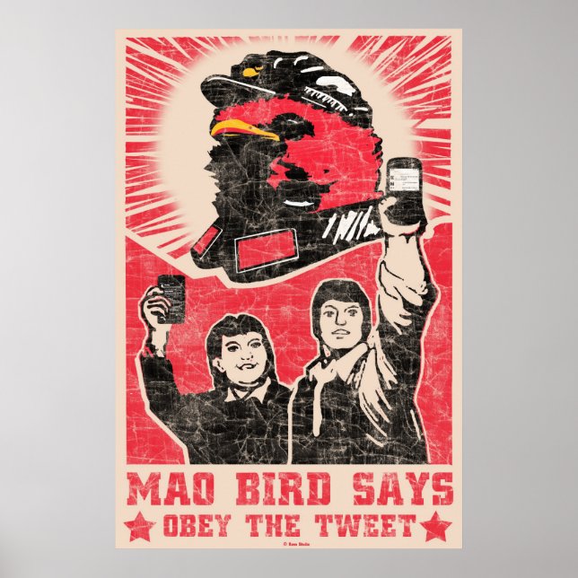 Obedeça ao tuíte, Twitter Red Mao Bird Poster (Frente)