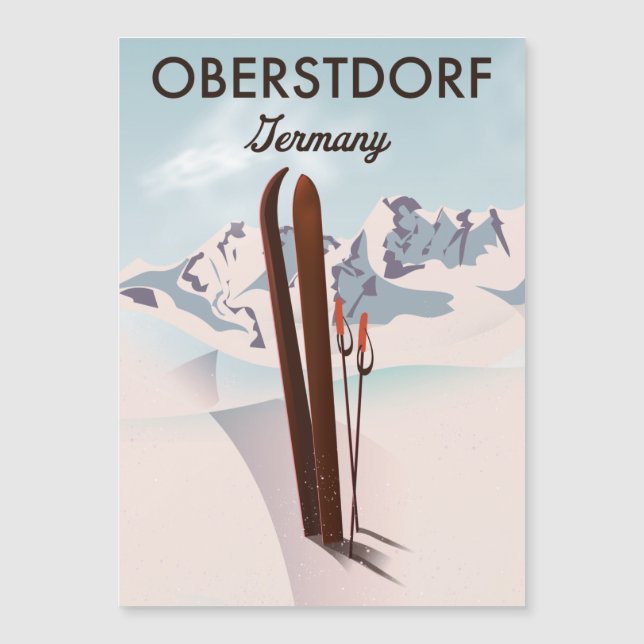 Oberstdorf Alemanha arte de esqui. (Frente)