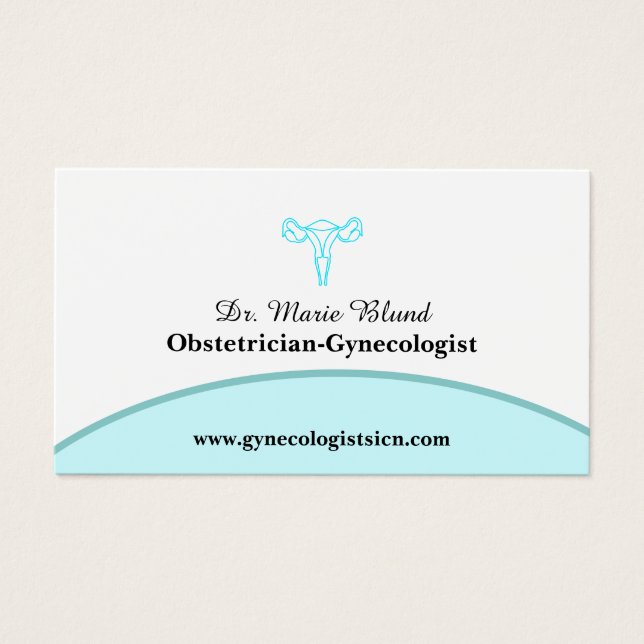 OBGYN Teal Modern Elegante com código QR (Frente)