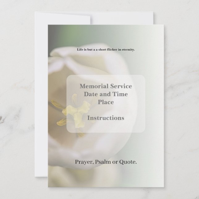 Obituário, Convite Funerário (Frente)