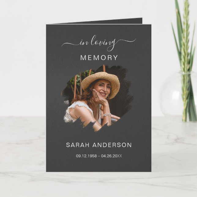 Obituário Funeral de Serviço com Cartões de agrade (Frente)