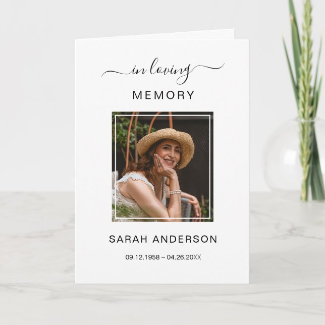 Obituário Funeral de Serviço com Cartões de agrade (Frente)