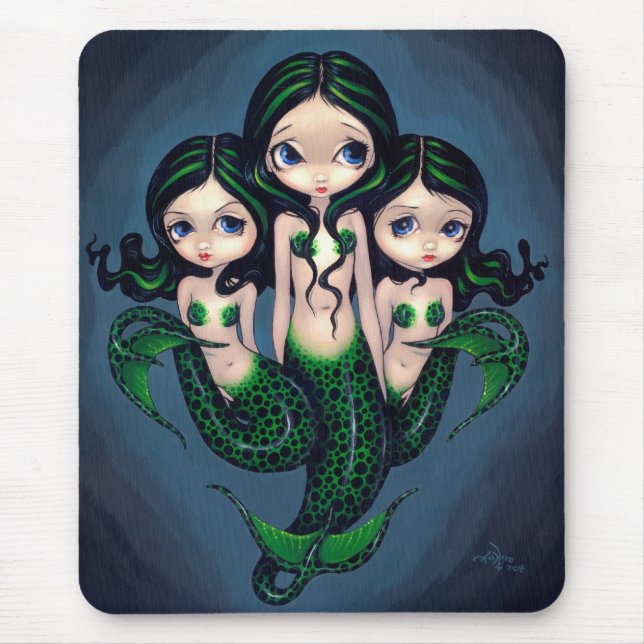 "Objectivas triplas verdes" Mousepad da sereia (Frente)