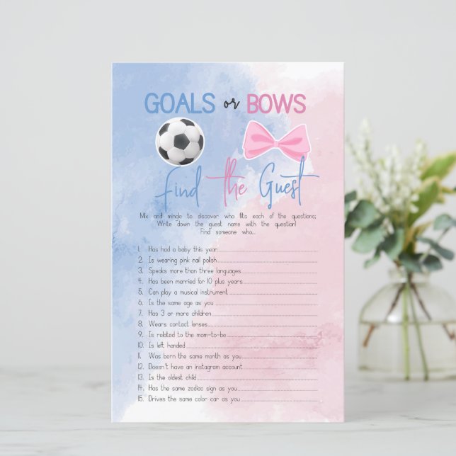 Objetivos ou arcos encontram o jogo de revelação d (Em pé/Frente)