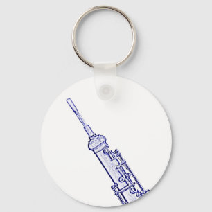 Oboe Picture on Blue Background Chaveiro