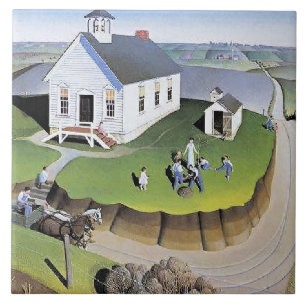 Obra de arte do Dia da Árvore de Grant Wood