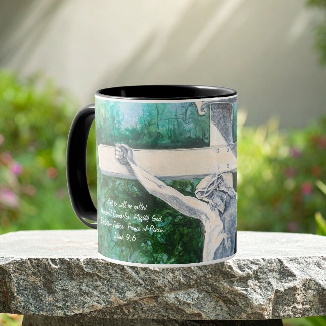 Obra de Arte Original Caneca Natal-Isaías 9:6 (Christian Scripture Mug)