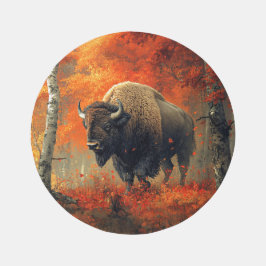 Obras de Arte de Bisonte nos Bosques de Outono