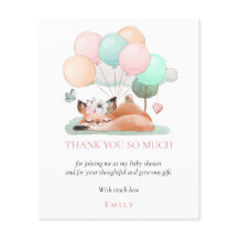 Obrigada pelo Chá de Bebê do Pequeno Raposo Rosa c