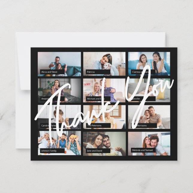 Obrigado 12 fotoelegante personalizado de aniversá (Frente)