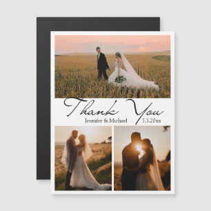 obrigado 3 fotos, moderno script, mago de casament