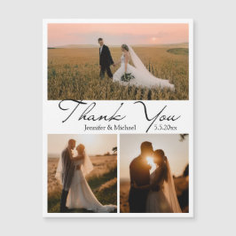 obrigado 3 fotos, moderno script, mago de casament