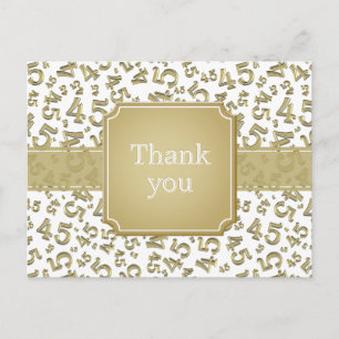 Obrigado 45 Número Padrão Cartão Postal Dourado/Br