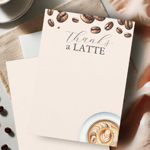 Obrigado A Latte Cartões de Anotações para Amantes