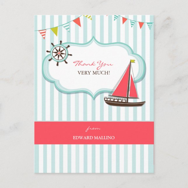 Obrigado A Velejar Cartão de Aniversário (Frente)