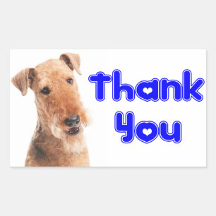 Obrigado Adesivo / Etiqueta de Cachorro Airedale