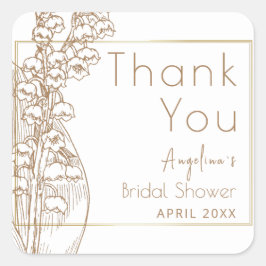 Obrigado, adesivo por chá de noiva.