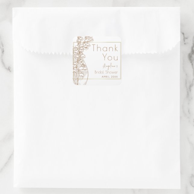 Obrigado, adesivo por chá de noiva. (Bolsa)