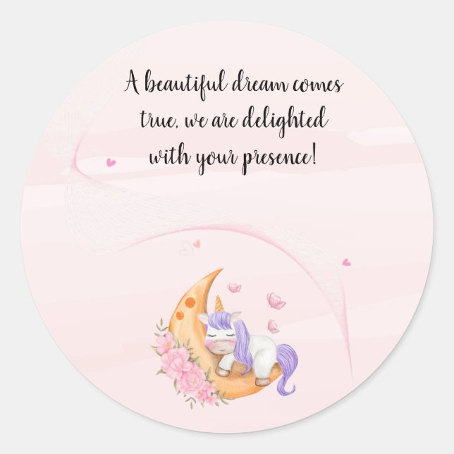 Obrigado, adesivo unicórnio (Frente)