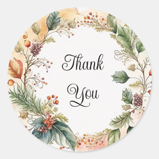 Obrigado adesivos ou selos de envelopes (Frente)