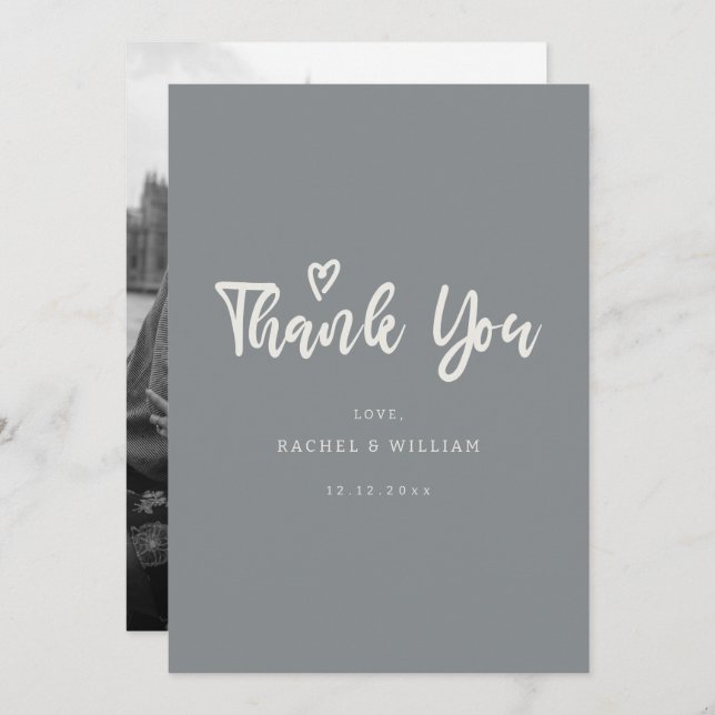 Obrigado Adoro Casamento Obrigado Cartões com Foto (Frente/Verso)